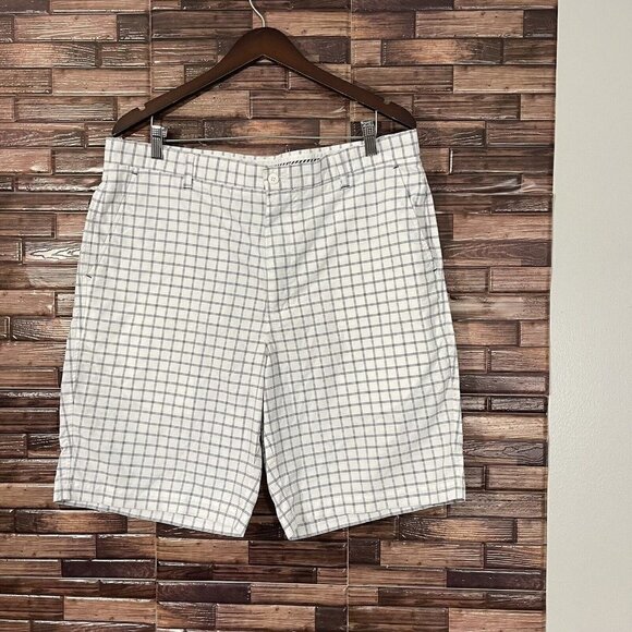 FootJoy Golf Performance Shorts Mens Size W38 White Black Window Stripe - Picture 1 of 6